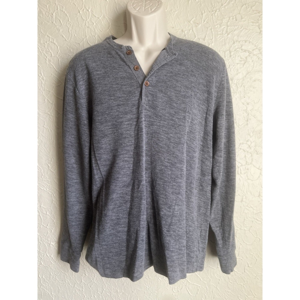 Abercrombie & Fitch Vintage Shirt Mens Large Logo Gray Henley Y2K 90s 2000s